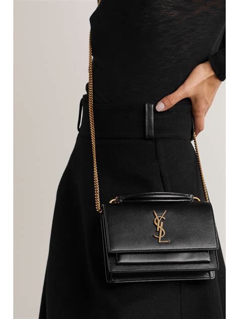 ysl black sunset leather shoulder bag|quilted designer patchwork shoulder bags.